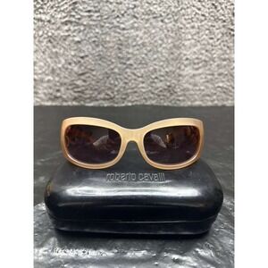 Y2K Fendi Logo FS299 Oval Sunglasses Beige 664 59 18 130 w/ Black Leather‎ Case